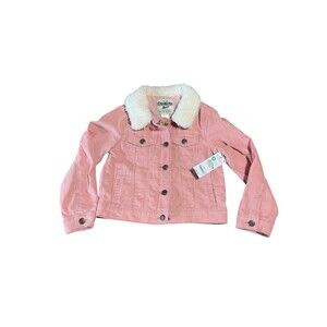 NWT Osh Kosh B’gosh Toddler Girls 5t Pink Corduroy Jacket Fleece Around Neck